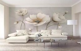 Custom Wallpaper 3D Nordic Elegant Flower Marble Texture Living Room Bedroom Background Wall Decoration Mural Wallpaper2828796