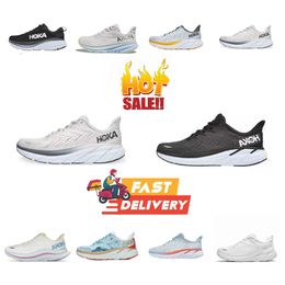 Top designer hokeh shoes One Bondi 8 Running Shoes Womens Platform Sneakers Clifton 9 Men black White Harbour Men Trainers Runnners