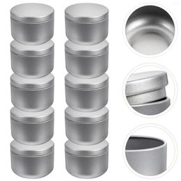 Storage Bottles 10 Pcs Tinplate Tea Airtight Food Containers With Lids Canisters For Leaf Metal Loose Candy Jar Tins Round