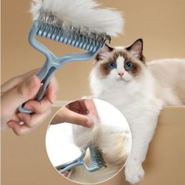 Grooming Pet Deshedding Combs Stainless Steel 2 Sided Cats Grooming Brush Tools Dog Cat Hair Remove Fur Knot Cutter Comb