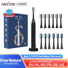 Heads Nandme NX8000 Smart Sonic Electric Toothbrush Deep Cleaning Tooth Brush IPX7 Waterproof Micro Vibration Deep Cleaning Whitener