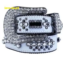 Luxury Designer Belt Simon Belts for Men Women Shiny Diamond Belt Black Blue White Multicolour with Bling Rhinestones as Gift Skull Buckle Luxury Designer Belt 247