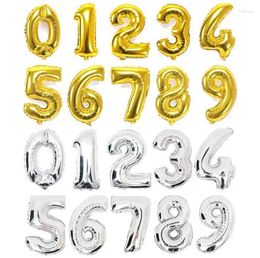 Party Decoration 200 Pcs/lot 40 Inch 0-9 Gold/silver Foil Number Balloons Birthday Wedding Helium Inflatable Balloon SN444