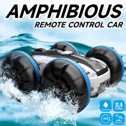 Cars 2.4G Amphibious Stunt Remote Control Vehicle Double Sided Tumbling Climbing RC Stunt Car Children's Electric Toy Christmas Gifts