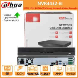 Lens Dahua NVR 32CH 1.5U 4HDDs WizSense Network Video Recorder NVR4432EI Human Vehicle Face Detection Recognition Thirdparty Camera