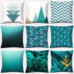 Pillow Blue And Green Fresh Decoration Series Home Office Bedroom Sofa Car Cover