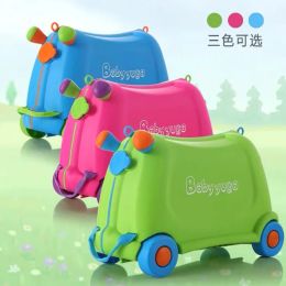 Carry-Ons New cute Kids toy motorcycle shape rolling suitcase Children ridding Luggage Trunk Trolley case Boys Girls Travel suitcases