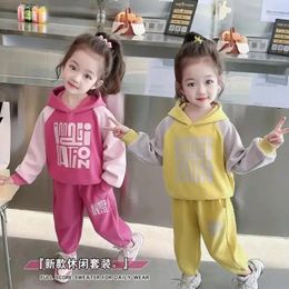 Clothing Sets Spring Autumn Fashion Kids Clothes Girl Sport Suits Long Sleeve Letter Hoodies Sweatshirt Pants Outfits 2 3 4 5 6 7 8 Years