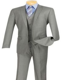 classic highquality mens gray mens ice suite and mens groomsmen dress 3 jacket pants vest custom made8534944