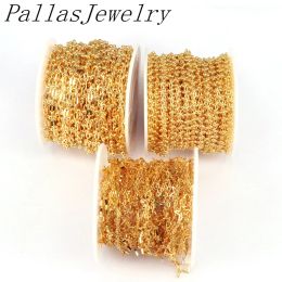 Components 5 Meters, Gold Flat Oval Filled Cable Chain for DIY Jewellery Making Findings Wholesale Chains