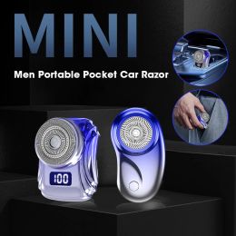 Shavers Mini Electric Shaver Waterproof Shaver Portable Male Travel Shaver with Digital Display USB Rechargeable Dry Wet Car Shave Razor