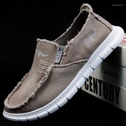 Casual Shoes Men's Washed Fabric Anti Slip And Wear-resistant Driving Canvas