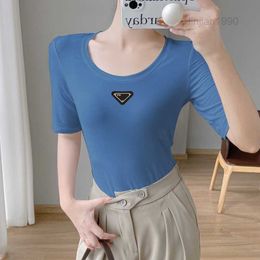 Designer Women Crop Top Clothes High Quality T Shi rt Round Neck Short Sleeve Black Brown Fashion Women Tees