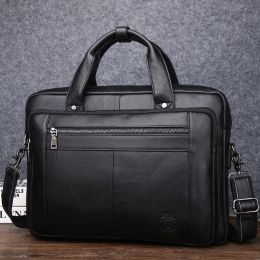 Bags Men Laptop Bags Large Capacity Shoulder Bag Fashion Genuine Leather Business Men Briefcase Brand handbags 15" For Various models