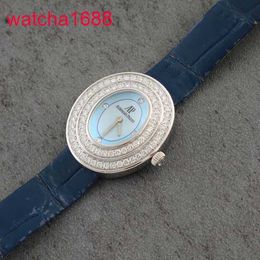 Mens AP Wrist Watch 67395BC Female Light Blue Plate Original Diamond 18K White Gold Quartz Womens Watch