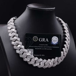 Pass Diamond Tester Gra Moissanite Diamond 925 Sterling Silver Custom Cuban Link Chain for Rapper Hip Hop Necklace