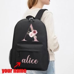 Bags Custom Letter Name School Backpack New Canvas Couple High School Backpack Shoulders Laptop Backpack Unisex Backpacks for Women