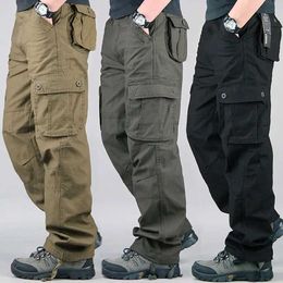 Men's Pants Tactical cargo pants mens cotton jackets outdoor work clothes large-sized Hombre clothing camouflage hiking pants Y240422