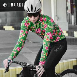 Racing Jackets Mcycle Northeast Flower Winter Bicycle Cycling Clothing Fleece Thermal Bike Jersey Comfortable Long Sleeves