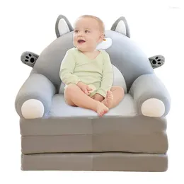 Pillow Foldable Kids Sofa Backrest Armchair 2 In 1 Children Cute Cartoon Lazy Open Bed