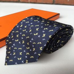 business Designer Tie Mens Silk Necktie High Quality Cravatta Uomo Male Business Neckties Letter Embroidered Krawatte With Box Lux1711