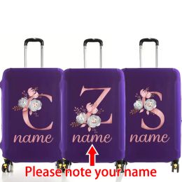 Accessories Free Custom Name Purple Luggage Cover Protective Case Elastic Apply To 1832 Inch Travel Luggage Dust Cover Travel Accessories