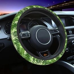 Steering Wheel Covers 37-38 Car Cover Leaves Leaf Nature Anti-slip Jungle Tropical Green Plant Car-styling Suitable Accessories