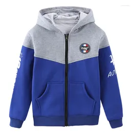 Jackets Children's Clothing Boys' Hooded Casual Loose Medium And Large Long Sleeves Thickened Outer Tops