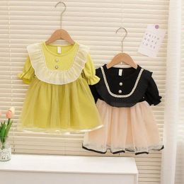 Girl Dresses Girls' Dress Children's Qipao Princess Summer Short Sleeve Lace Mesh 1-4 Years Old