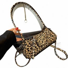 french Style Underarm Bag For Women Brown Black Leopard Handbag Clutch Bag Female Vintage PU Leather Crossbody Bags Versatile h1uO#