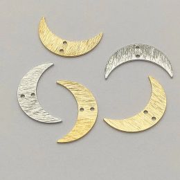 Necklaces New Arrival!22x13mm 100pcs Brass Charm Moon Shape Connector For Handmade Necklace Earrings DIY Parts Jewellery Findings&Components