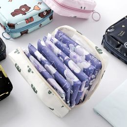 Bags Cute Sanitary Napkin Storage Bag Tampon Storage Organisers Cartoon Mini Makeup Bag Girls Sanitary Napkin Storage Organisation
