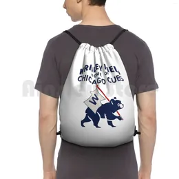 Backpack - Wrigley Field- The W Drawstring Bag Riding Climbing Gym Cubbies Cubs Field Baseball Ball Game Take