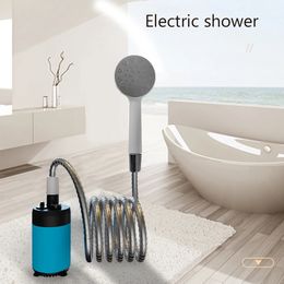 Portable Shower Outdoor Camping Handheld Electric Battery Powered Compact Rechargeable Showerhead 240412