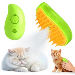 Grooming Steamy Dog Brush Electric Spray Cat Hair Brush 3 in1 Dog Steamer Brush for Massage Pet Grooming Removing Tangled and Loose Hair