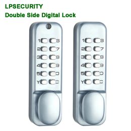 Control Double side lock digital password code lock pushbutton keypad keyless lock Garden wrough iron apartment door lock smart look