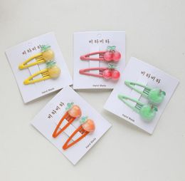 2pcslot Summer Fruit Watermelon Hair Clip Orange Pineapple Hairpins Carrot Banana Pins Accessories For Girls6259693