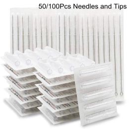 Needles Tattoo Needles and Tips Set 200/100Pcs Disposable Sterile RT FT Nozzle Tips and RM RL M1 RS Steel Needles for Tattoo Machine Gun