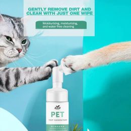 Grooming Pet Paw Cleaner Cat Foot Clean Foam With Brush Waterless Pet Paw Care Washing Grooming Proucts No Rinse Dog Foot Foam Shampoo