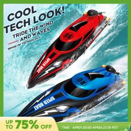 Cars HJ808 RC Boat 2.4Ghz 25km/h High Speed Remote Control Racing Ship Water Speed Boat Children Model Gifts Toy