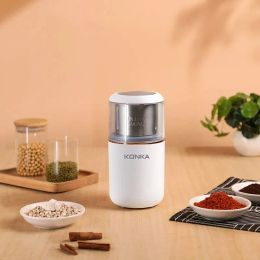 Grinders KONKA Mini Portable Spice Food Processor Electric Manual Coffee Bean Grinder Coffee Powder Grinder
