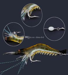 2020 90mm 7g Soft Simulation Prawn Shrimp Fishing Floating Shaped Lure Hook Bait Bionic Artificial Shrimp Lures with Hook 10pcs8582058