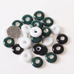 Beads 400 PCS 21x7mm Flat Round Ceramic Bead DIY Spacer Loose Beads For DIY Jewellery Making Accessories