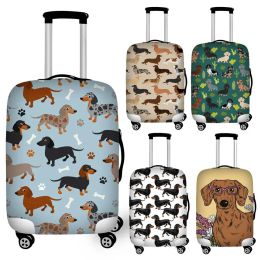 Accessories Twoheartsgirl Washable Suitcase Cover Cute Dachshund Dog Travel Suitcase Protector Fits 18 to 32 Inch Luggage Zipper Closure