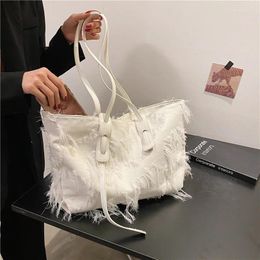 Shoulder Bags 2024 Fringed Pu Leather Large-capacity Shopping Bag Summer Underarm Fashion Lady Tote Handbags Clutch Purse