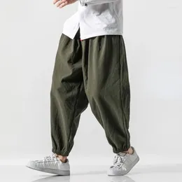 Men's Pants Spring Men Fashion Loose Wide Leg Cotton Linen Streetwear Joggers Summer Plus Size Harem Trousers