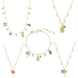 Necklaces Christmas gifts for new year 2022 Trends Women's Jewellery store austrian crystal Jewellery Tropical Rainforest Fruit Necklace