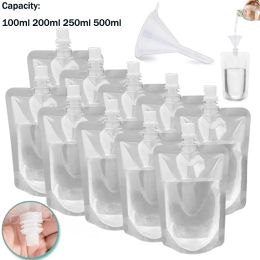 Bags 100ml500ml Travel Drink Spout Pouches Transparent Plastic Bags Sealed Juice Storage Beverage Ice Cold Drink Pouch Portable