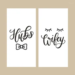 Towel Cute Hubs And Wifey Beach Face Bath Set Lovely Bowtie Eye Lash Design Towels For Couple Wedding Engagement Gifts 140X70cm