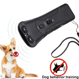 Deterrents Dog Repeller Tools Highpower Dog Anti Bark Deterrent Handheld Pet Dog Trainer 3 in 1 Bark Control Device with LED Flashlight
